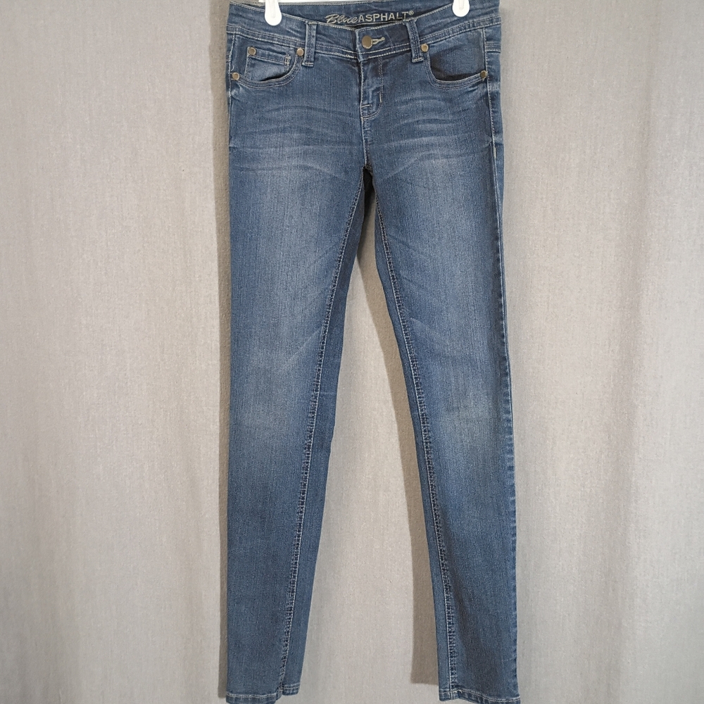 Blue Asphalt Size 5 Women's Skinny Jeans - Denim Blue